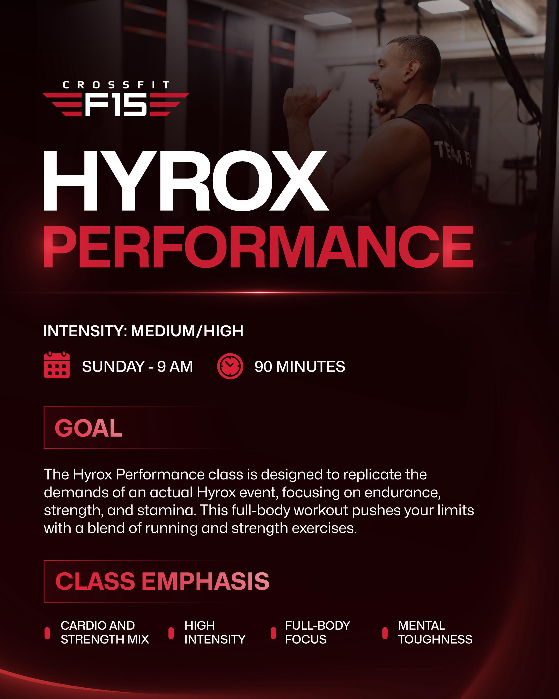 HYROX Performance schedule
