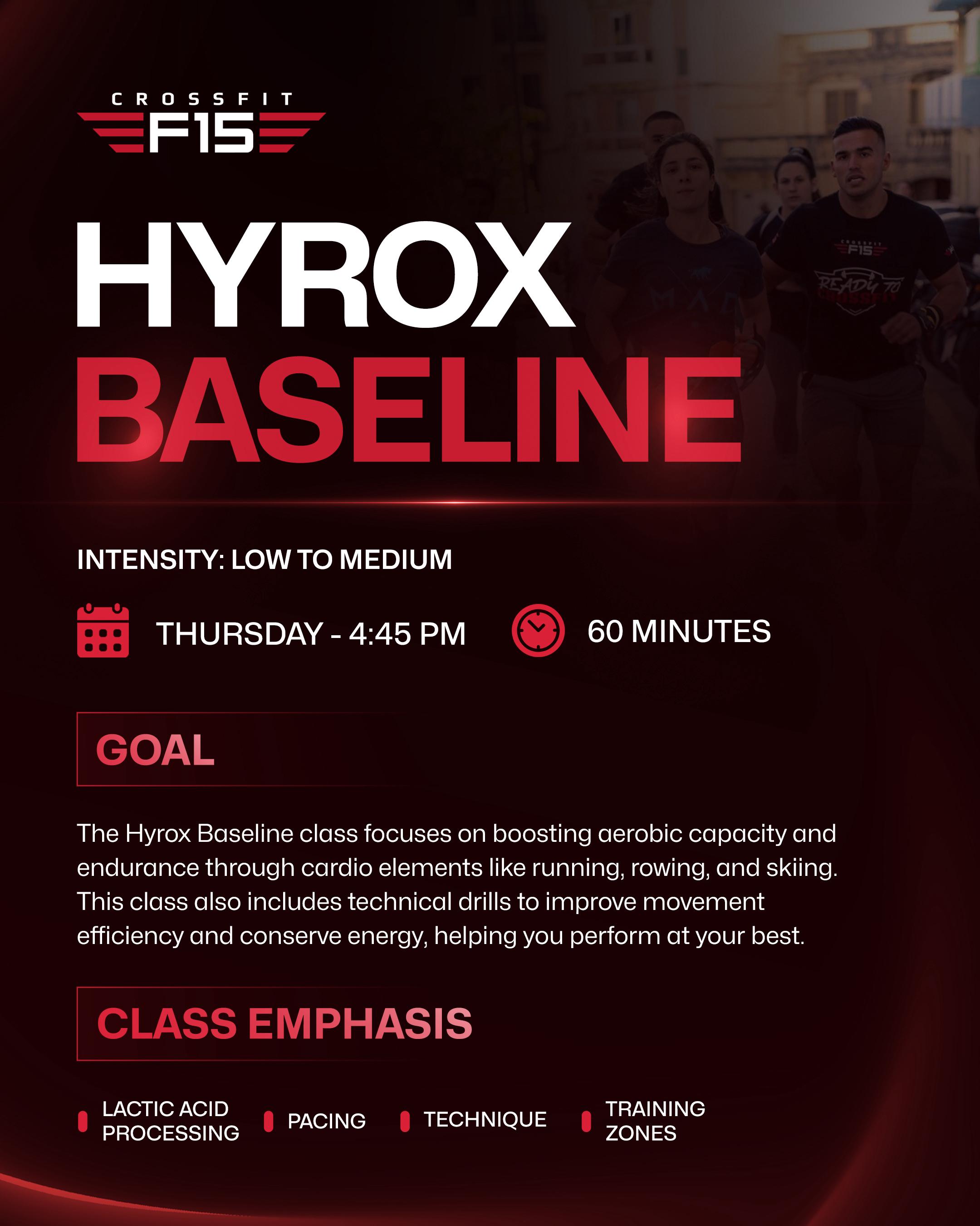 HYROX Baseline schedule