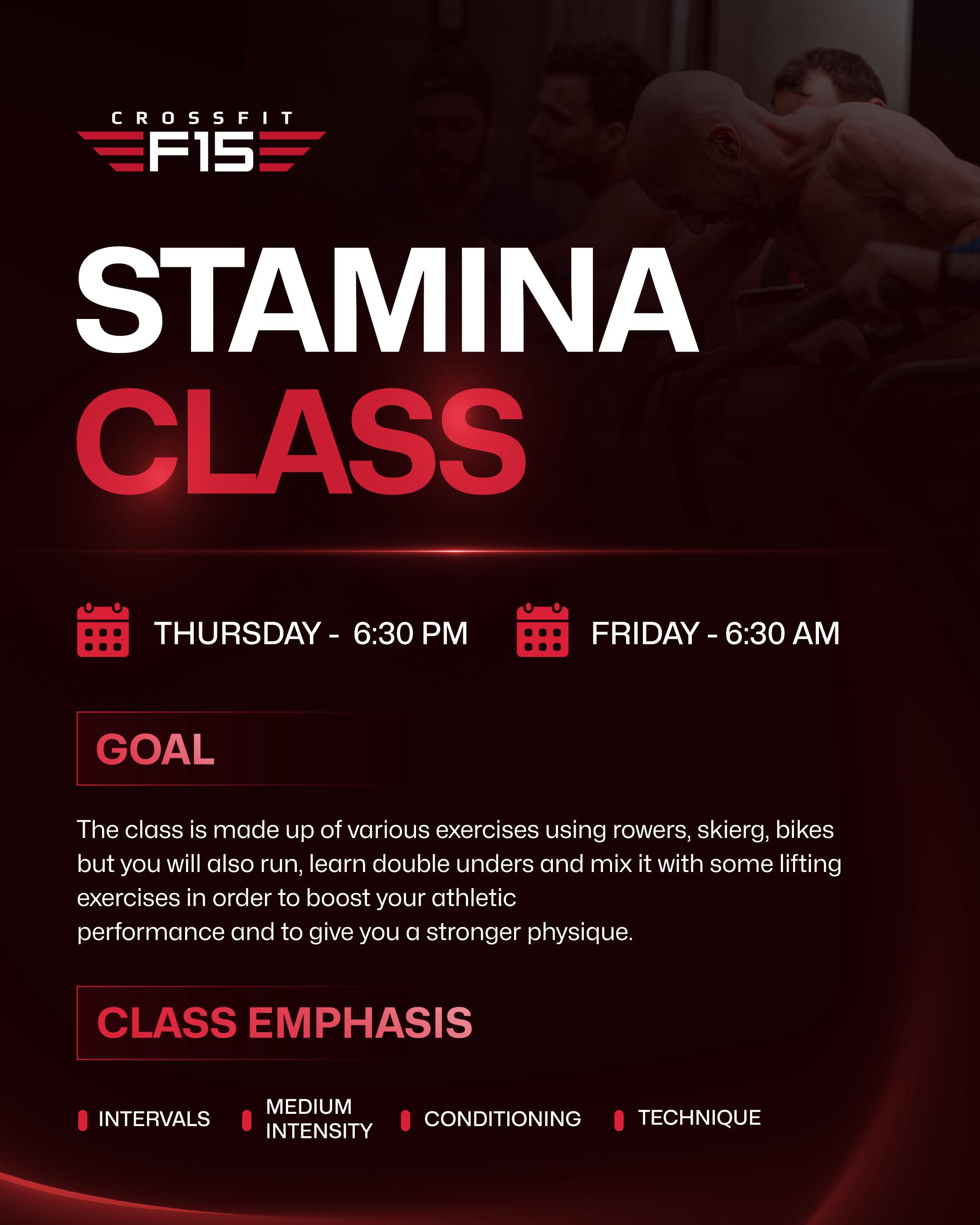 Stamina Class schedule