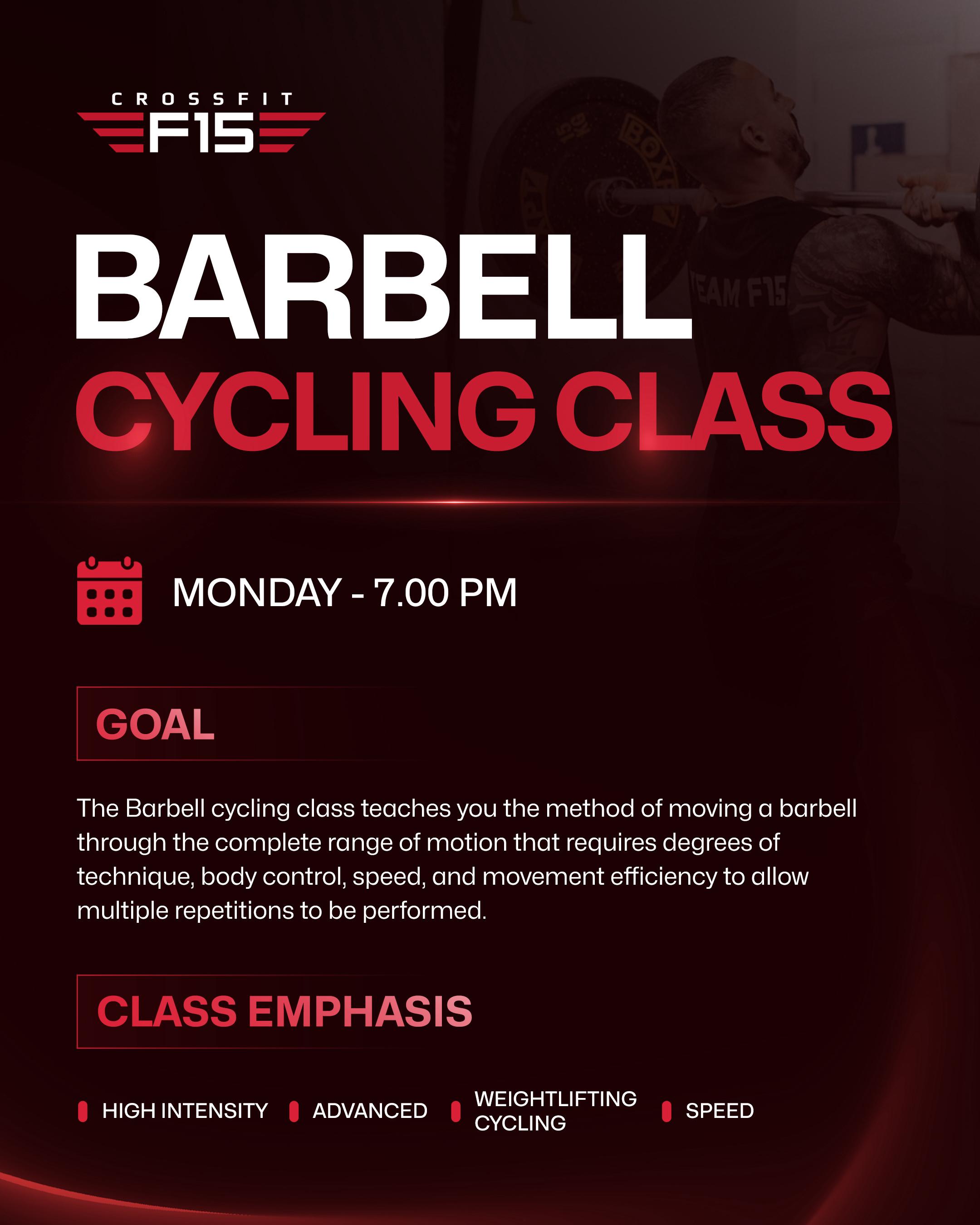 Barbell Cycling Class schedule