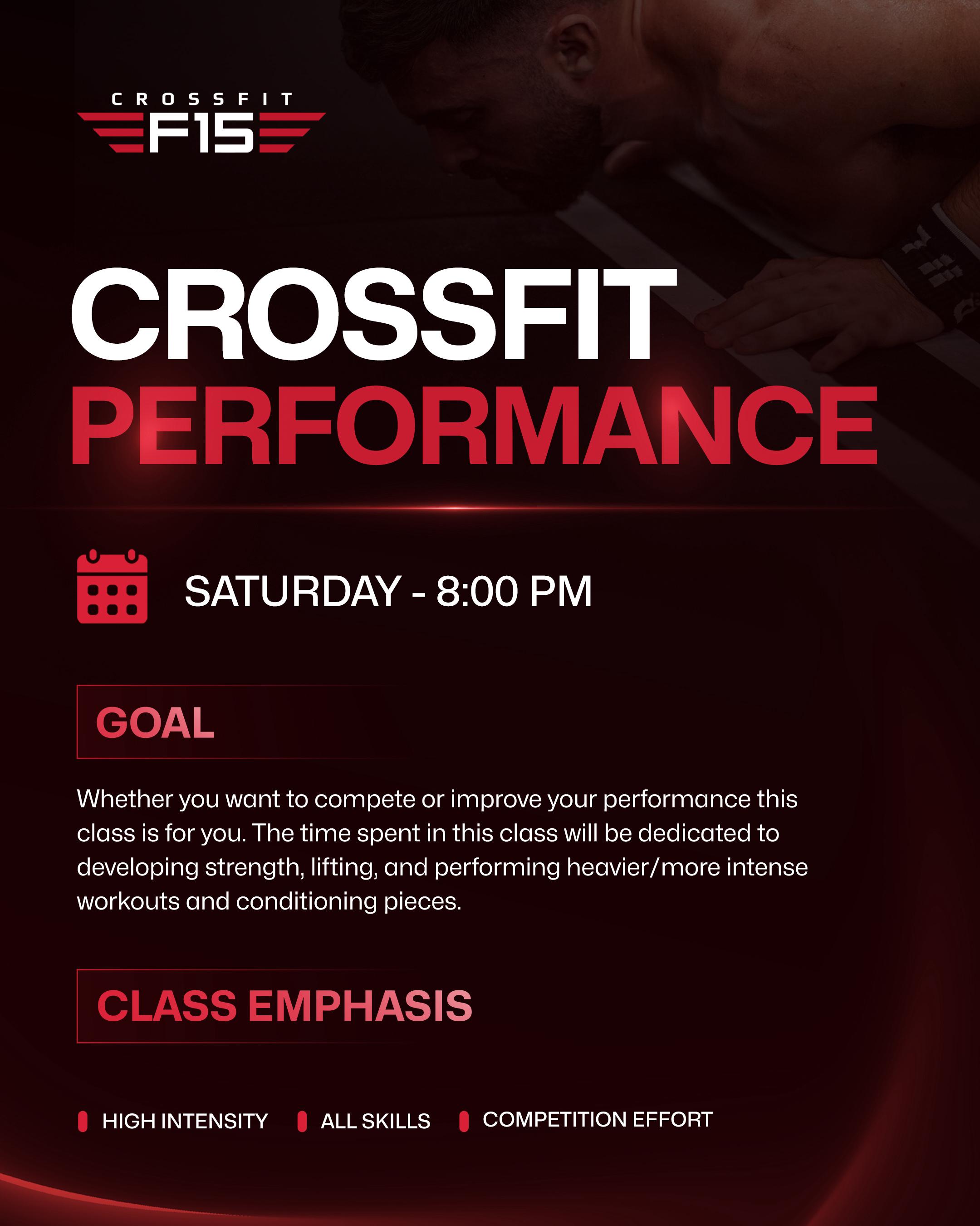 CrossFit Performance schedule